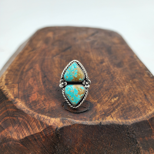 #8 Turquoise Flower Ring