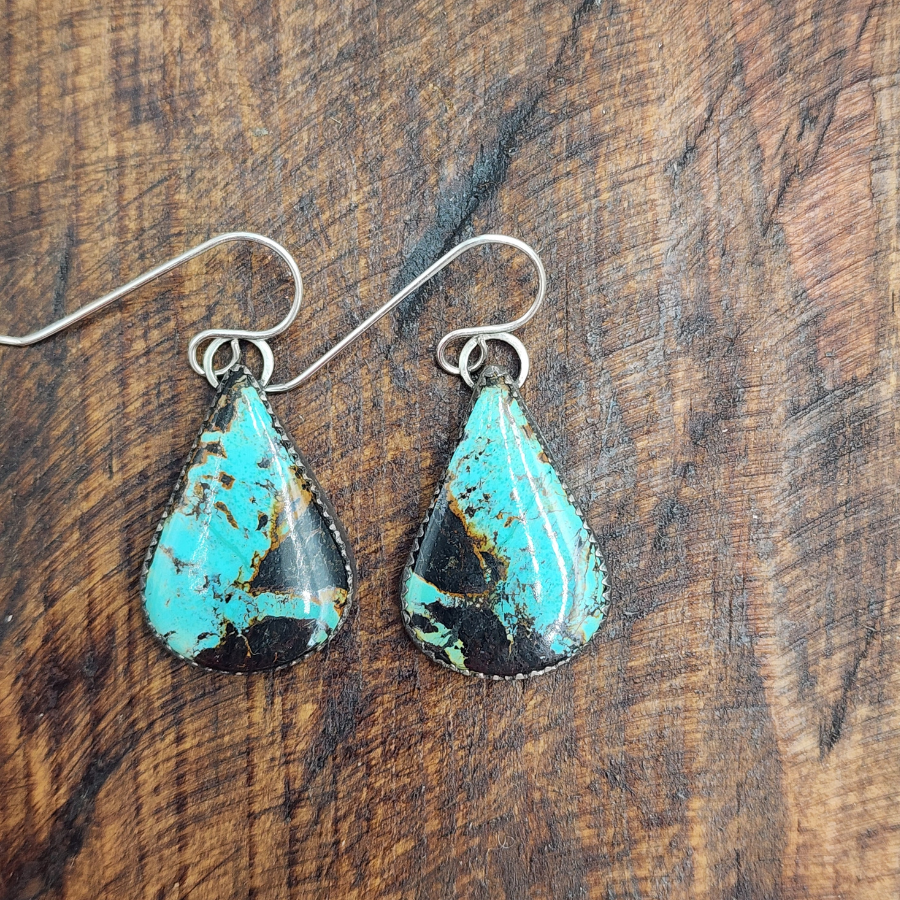 Blackjack Turquoise Teardrop Earrings