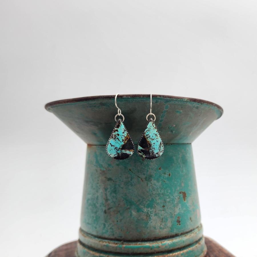 Blackjack Turquoise Teardrop Earrings