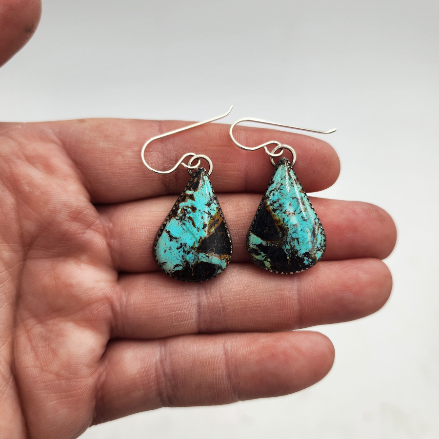 Blackjack Turquoise Teardrop Earrings