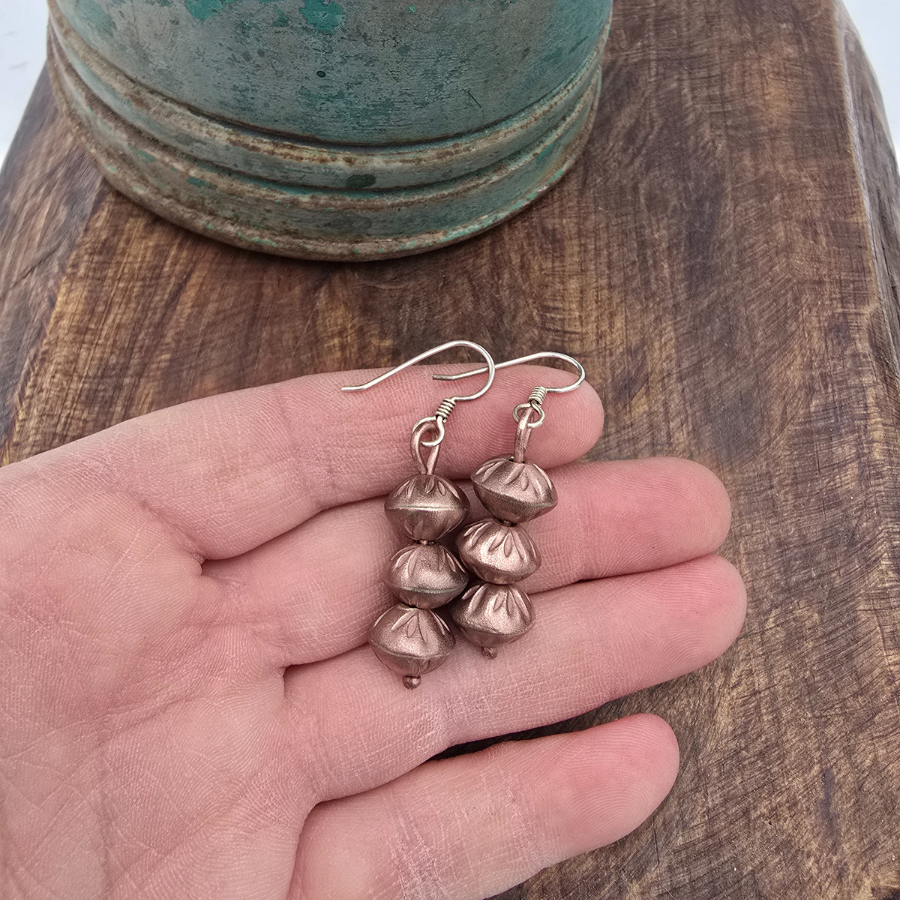 Copper Bead Earrings