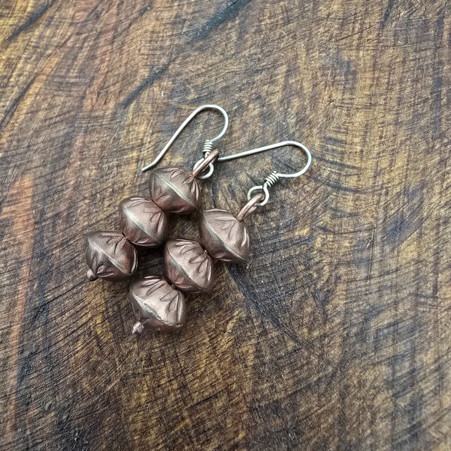 Copper Bead Earrings