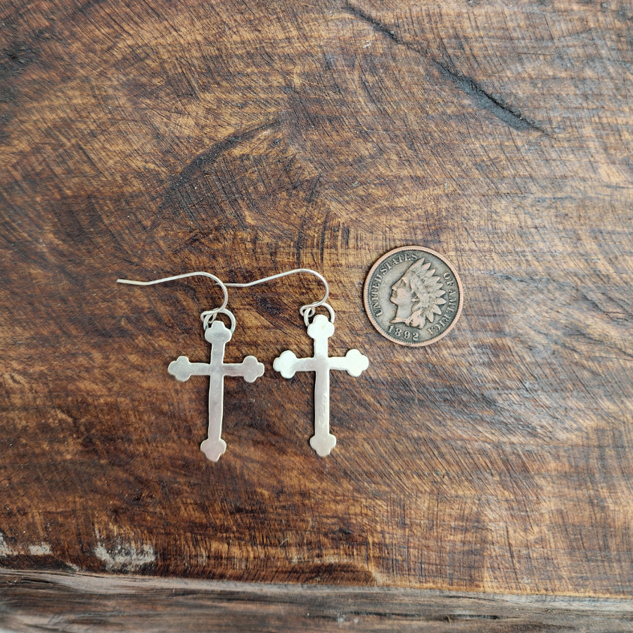 Celtic Sterling Silver Cross Earrings