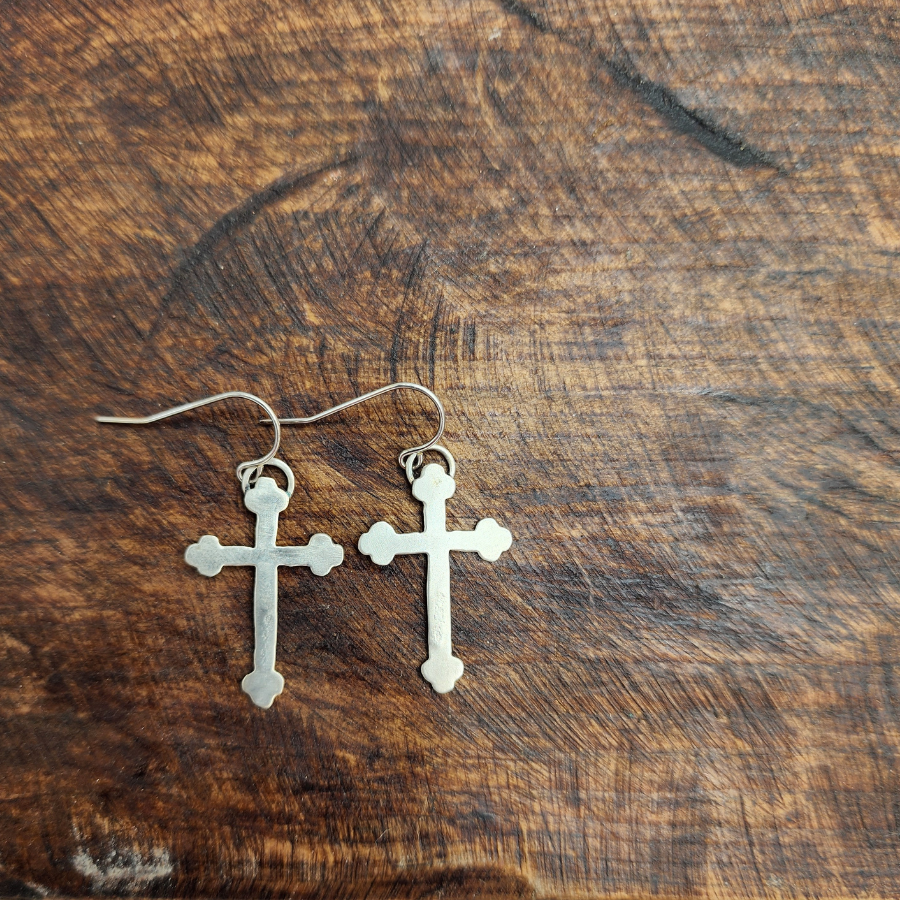 Celtic Sterling Silver Cross Earrings