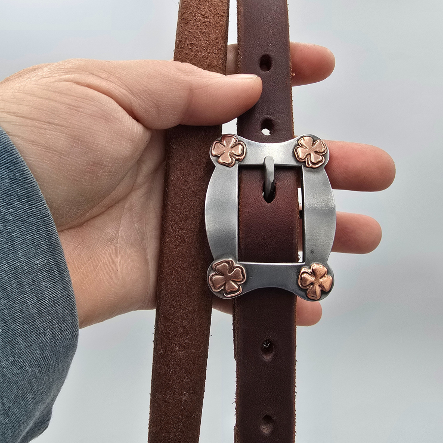 Copper Flower Buckle Split Ear Headstall