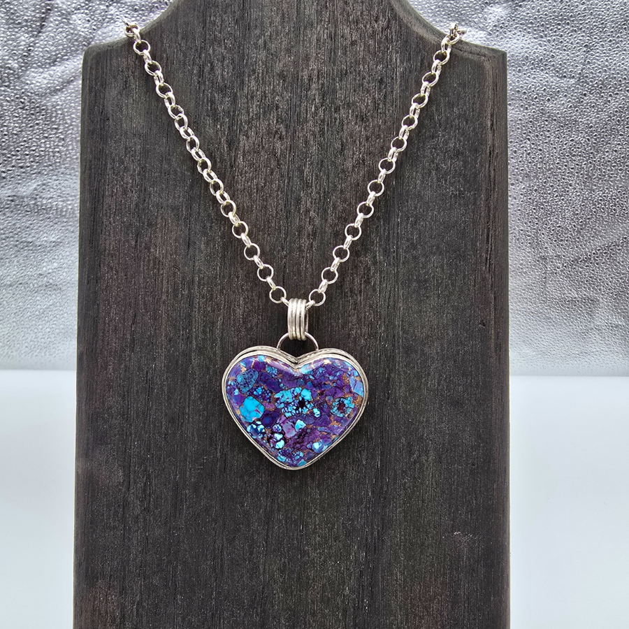 Purple Mohave Heart Necklace