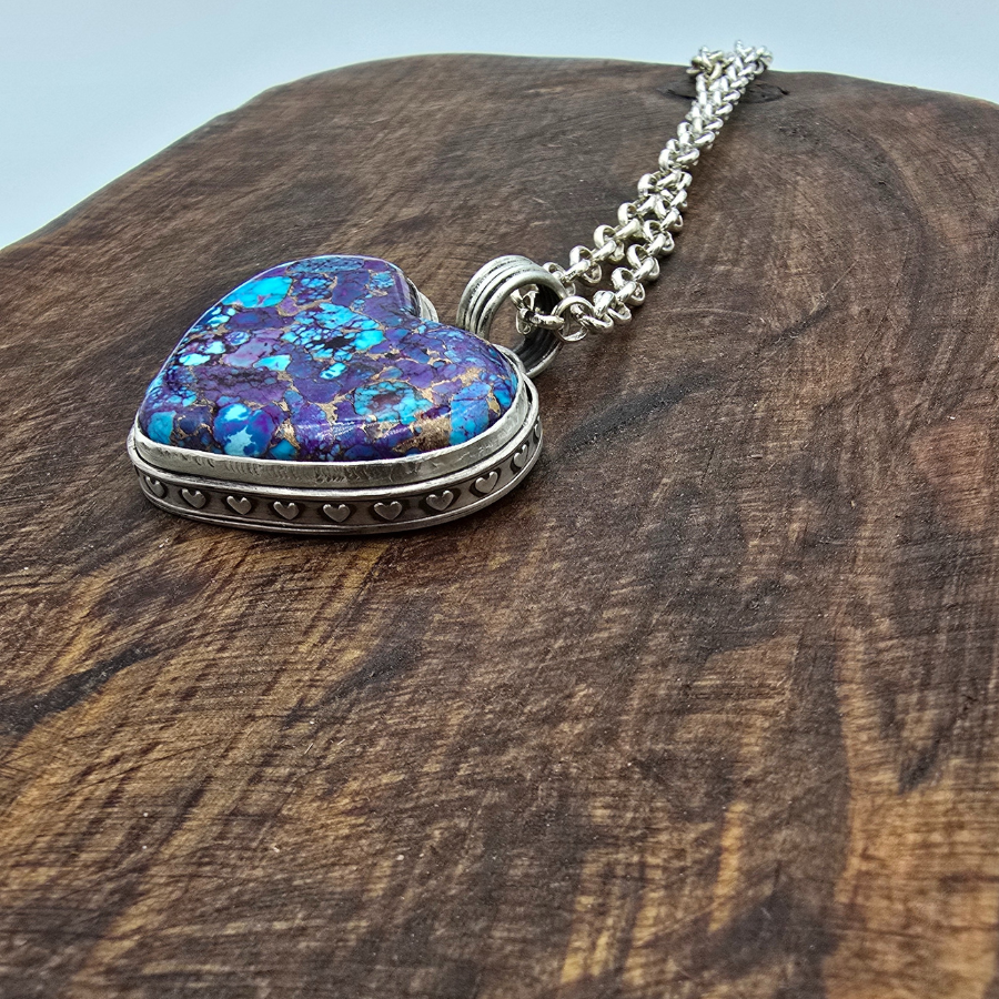 Purple Mohave Heart Necklace