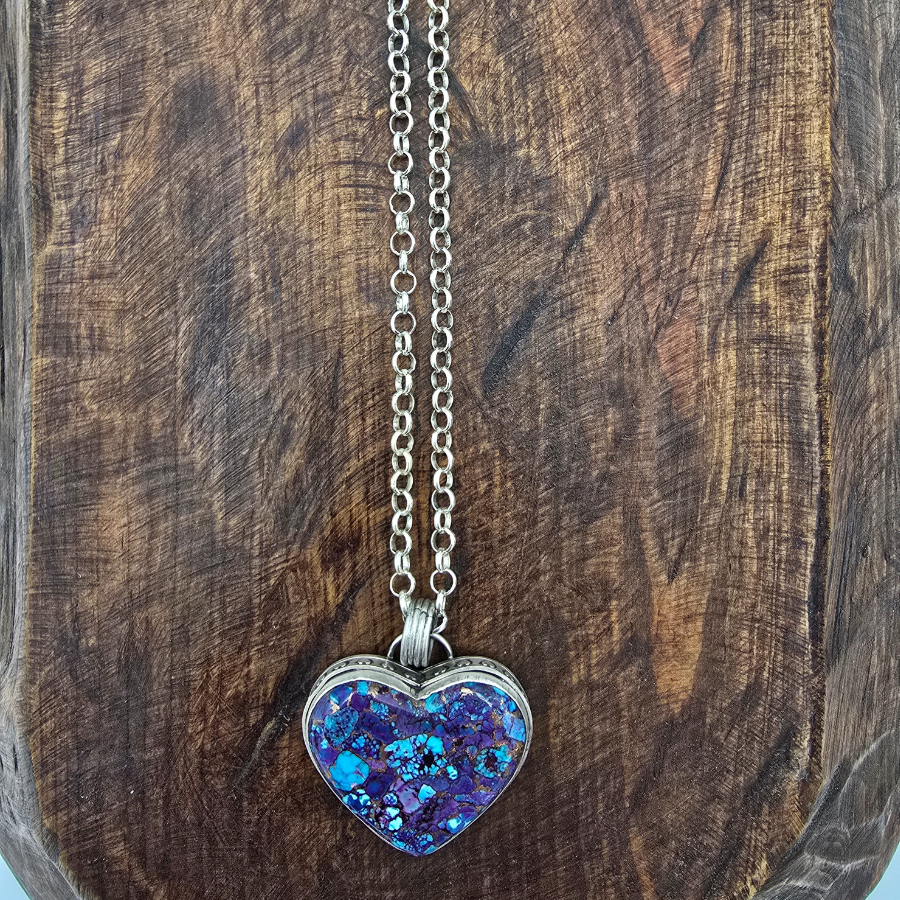 Purple Mohave Heart Necklace