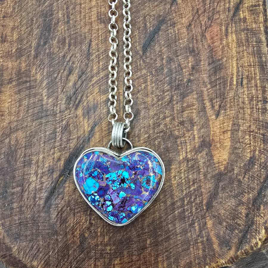 Purple Mohave Heart Necklace