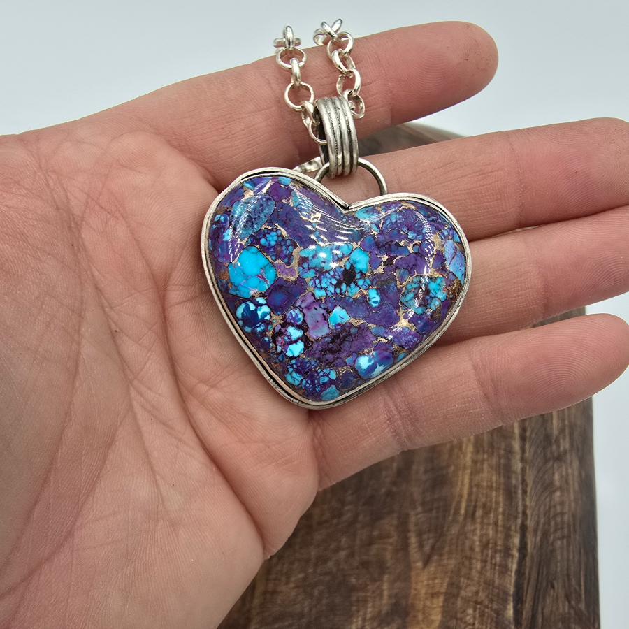 Purple Mohave Heart Necklace