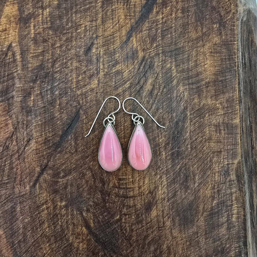 Pink Conch Dangle Earrings