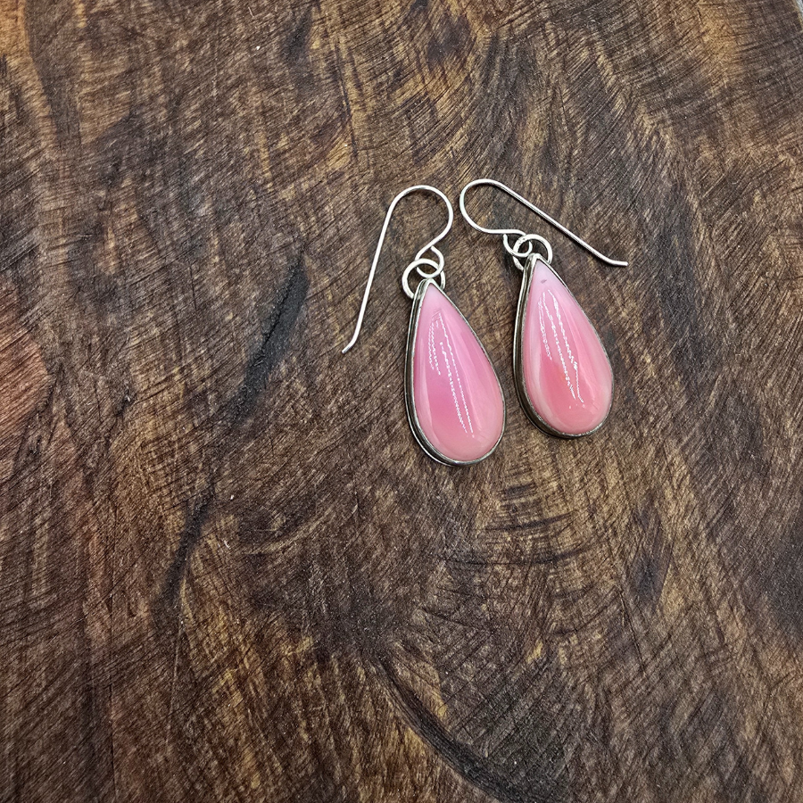 Pink Conch Dangle Earrings