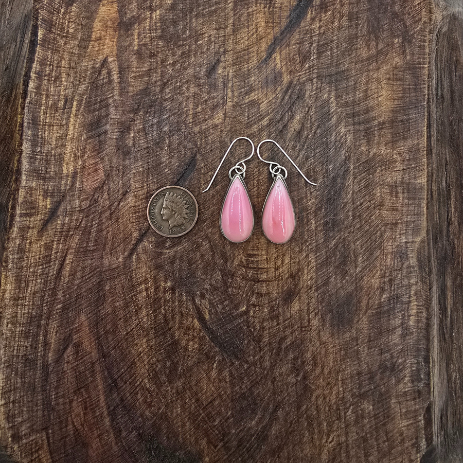 Pink Conch Dangle Earrings