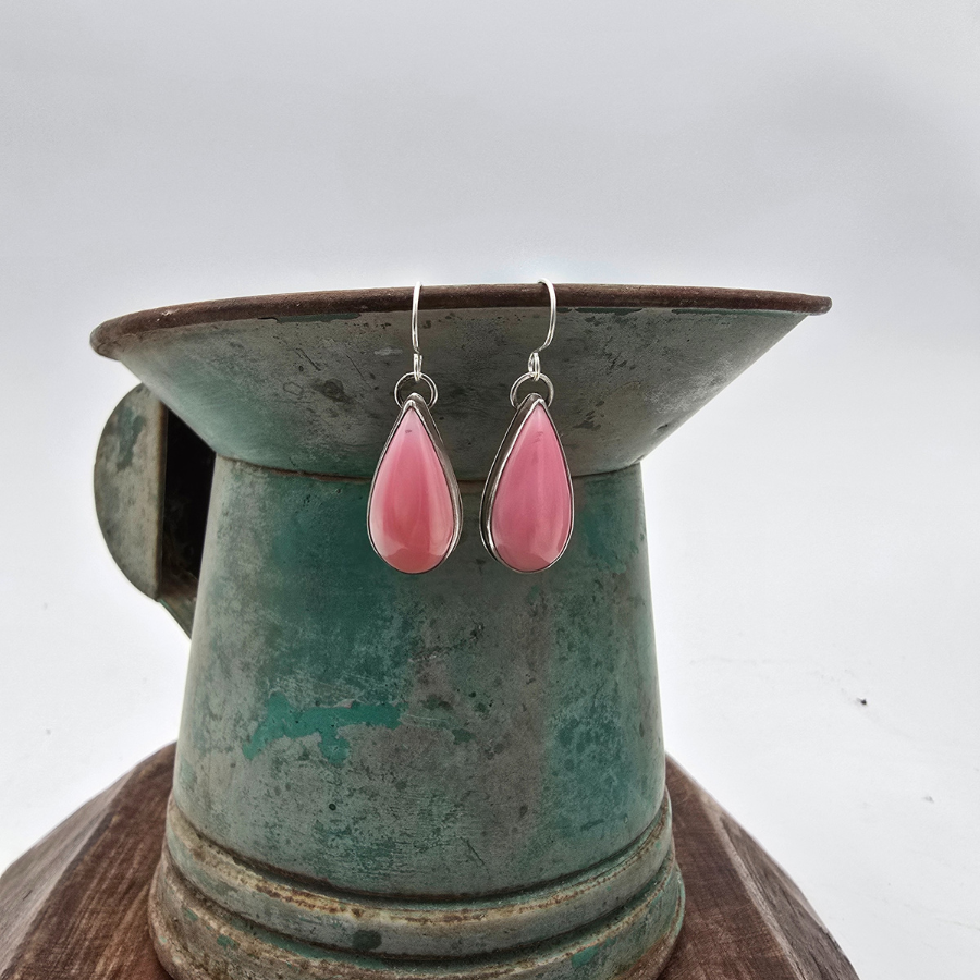 Pink Conch Dangle Earrings