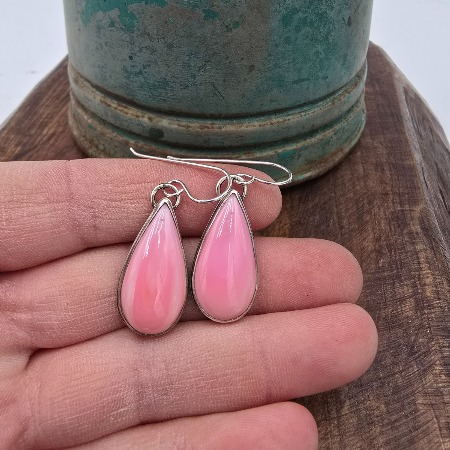 Pink Conch Dangle Earrings