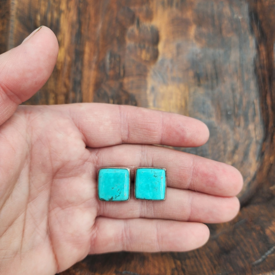 Tyrone Turquoise Square Earrings