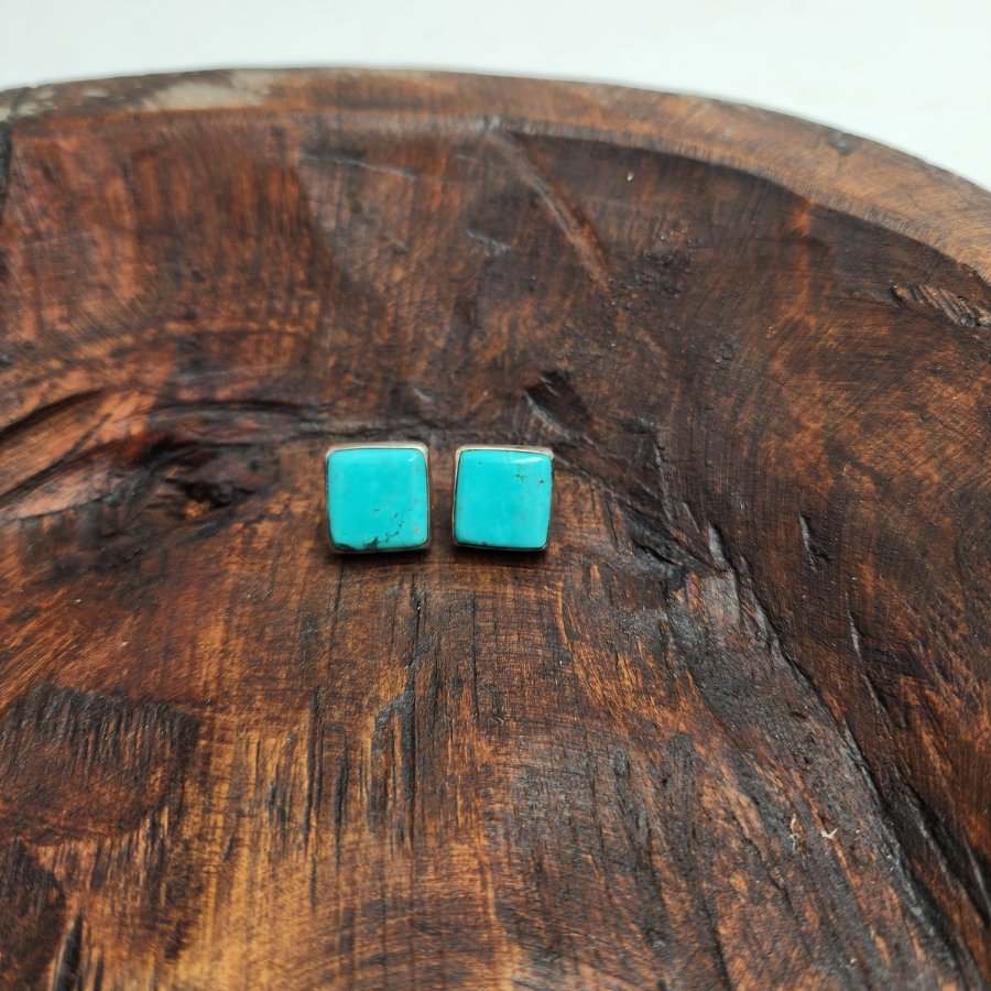 Tyrone Turquoise Square Earrings