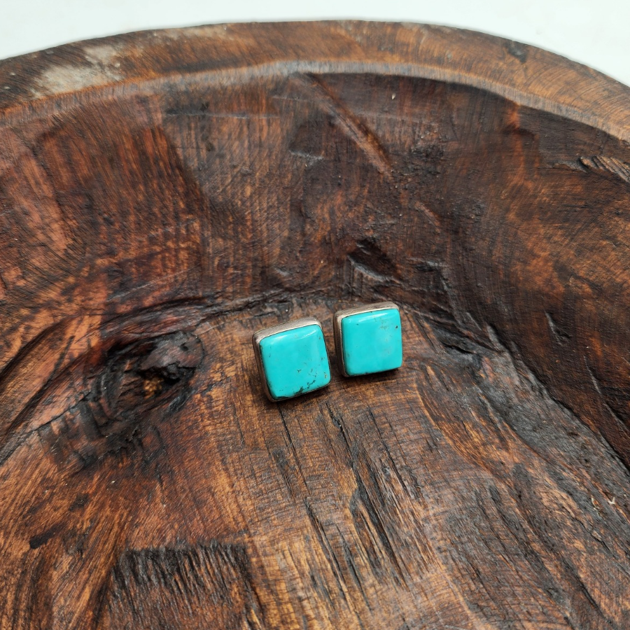 Tyrone Turquoise Square Earrings