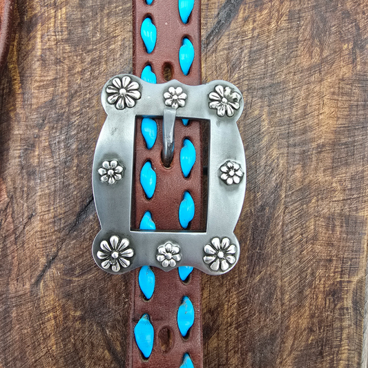 Sterling Silver Flower Buckle Split Ear Headstall