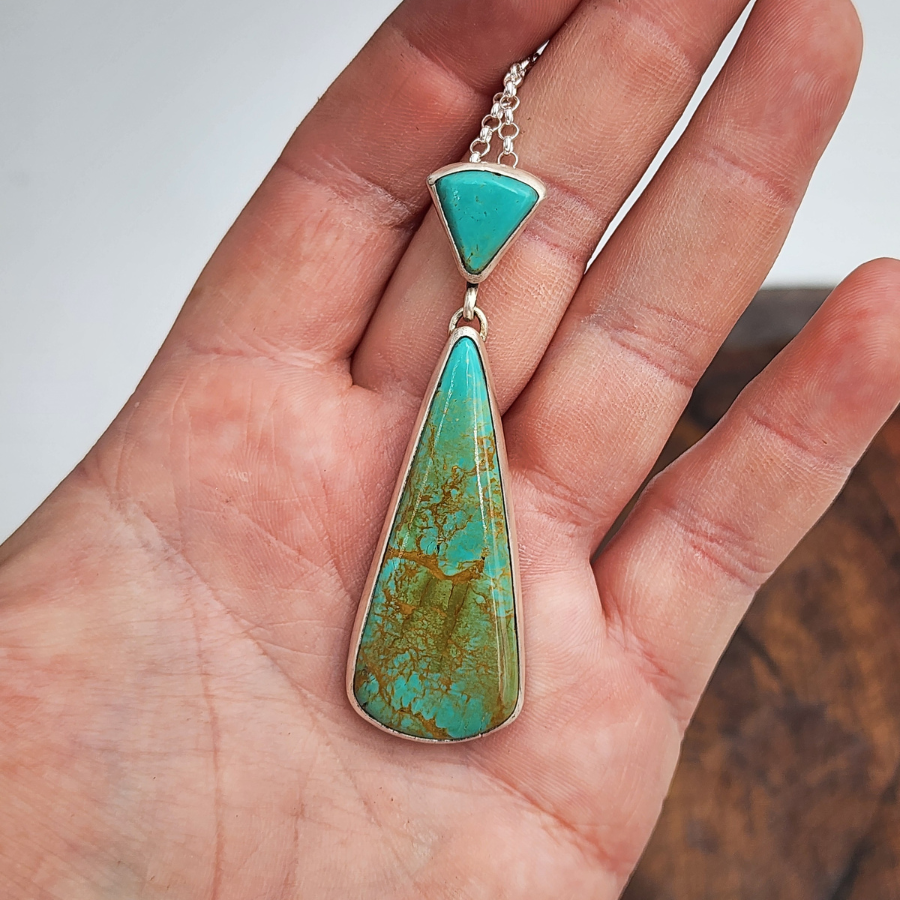 Tyrone Turquoise Drop Necklace