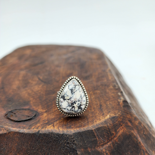 White Buffalo Bead Ring